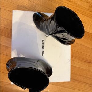 Balenciaga Black Open Toe Ankle Boots